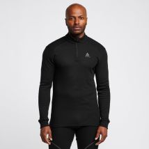Odlo Men's Active Warm Long Sleeve Half Zip Baselayer Top - Black, BLACK