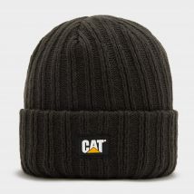 Cat Logo Ribbed Beanie - Black, Black