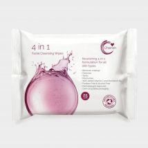 Cherish 4-In-1 Cleansing Wipes 25 Pack - White, White