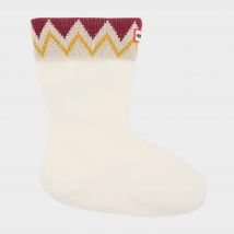 Hunter Unisex Recycled Zig Zag Short Boot Socks - White, White