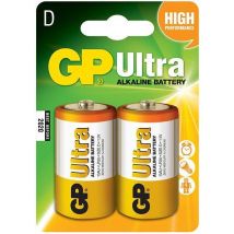 GP Batteries Ultra Alkaline Batteries (2 x D), Red