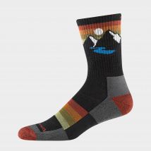 Darn tough vermont Men's Sunset Patterned Micro Crew Lightweight Hiking Seamless Merino Socks, Multi Coloured