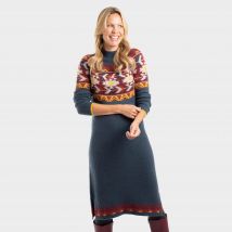 Weird Fish Women's Vondra Knitted Jumper Dress, Blue
