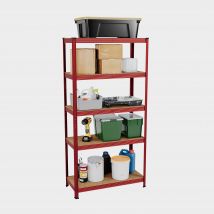 Home vida 5 Tier Boltless Garage Shelf, Red