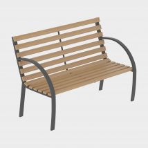 Garden vida 3 Seater Wooden Slatted Garden Bench, Brown