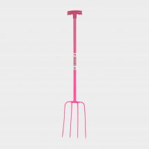 Trilanco Tubular T-Grip 4 Prong Manure Fork, Pink