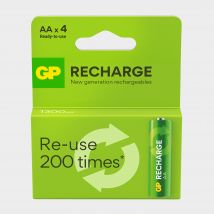 GP Batteries Rechargeable AA Battery 4 Pack, Green