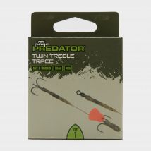 Fox rage Predator Twin Treble Trace 52cm Size 6 Barbed, Multi Coloured