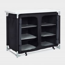 Breeins Foldable Camping Kitchen Storage Cabinet with Tabletop, Black