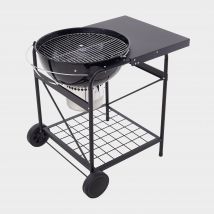 Breeins Portable Charcoal Bbq Grill With Tabletop and Shelves, Black