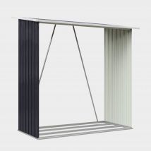 Breeins Metal Garden Firewood Log Storage Shed, Black