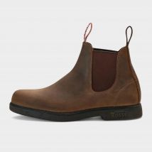 Rossi boots Unisex Rossi 607 Booma Rustic Leather Chelsea Boots, Brown