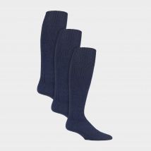 COUNTRY PURSUIT Men's Fisherman Socks Long Wool Boot Socks - 3 Pack, Blue