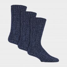 COUNTRY PURSUIT Men's Wool Boot Socks Thick Pennine Walker Socks - 3 Pack, Blue