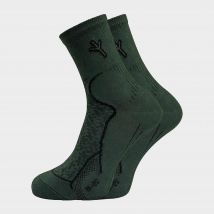 Dr Hunter Men's Cotton Hiking Boot Socks With Silver Technology - 2 Pack, Green