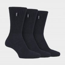 Jeep Men's Vintage Cotton Cushioned Hiking Boot Socks - 3 Pack, Black