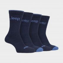 Jeep Men's Anti Blister Cushioned Performance Boot Socks - 4 Pack, Blue