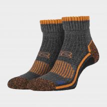 Storm Bloc Men's Cotton Reinforced Ankle Hiking Walking Trekking Socks - 1 Pack, Grey