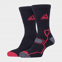 Storm Bloc Men's 2 Pack Super Soft Bamboo Hiking Socks for Boots, Black