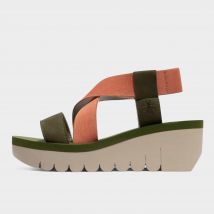fly london Women's Yabi922fly Cupido Leather Sandals Espadrille Platform Wedges, Multi Coloured