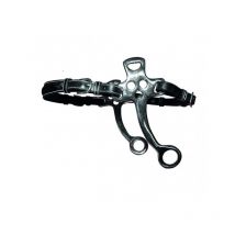 Jump'In - HACKAMORE CUIR BRANCHES COURTES ET PLATES JUMP'IN Noir