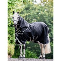 Horseware - COUVERTURE AMIGO BRAVO 12 PLUS 250G HORSEWARE Black/Titanium Grey & Silver;taille