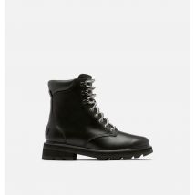 Sorel - Lennox Lace Stkd Wasserdichte Leder-stiefel Für Frauen Wasserdicht - Schwarz, Sea Salt - Größe 37