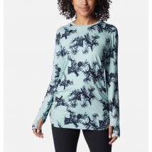 Columbia - Leslie Falls Long Sleeve Technical T-Shirt - Aqua Haze Pinecones Size M - Women