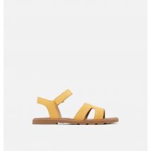 Sorel - Ella III Ankle Strap Flache Sandale Für Frauen - Yellow Ray, Gum - Größe 38.5