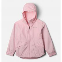 Columbia - Chaqueta impermeable con forro polar Rainy Trails III -Rojo - Talla M (10-12 a) - Niña
