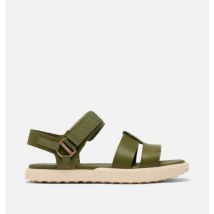 Sorel - Sandalias Planas Con Cinta De Tobillo Ona Ave Utility Green,Bleached Ceramic Talla 39 - Mujer
