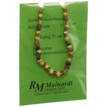 R. Mainardi Edelsteine Natur Bernstein 32cm farbig Sicherheitsverschluss