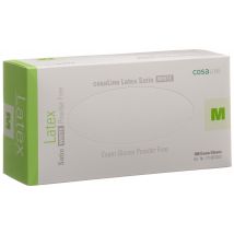 cosaLine Untersuchungshandschuhe M Latex Satin weiss puderfrei