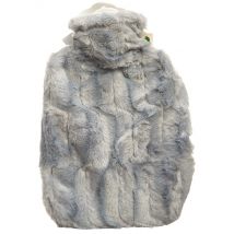 HUGO FROSCH Wärmflasche PVC 1.8l Hochflorbezug grau