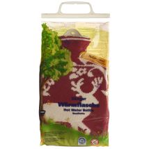 Sänger Wärmflasche 2l Strickbezug rot Hirsch