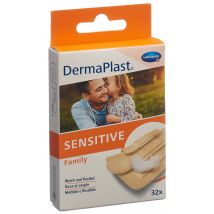 DermaPlast SENSITIVE Family Strips assortiment hautfarbig