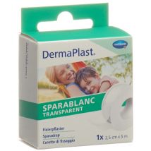 DermaPlast Sparablanc Transparent 2.5cmx5m weiss