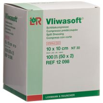 Vliwasoft Schlitzkompressen mit Y-Einschnitt 10x10cm steril