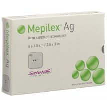 Mepilex Ag Schaumverband Safetac 6x8.5cm Silikon