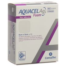 AQUACEL Ag Foam Schaumverband nicht-adhäsiv 5x5cm