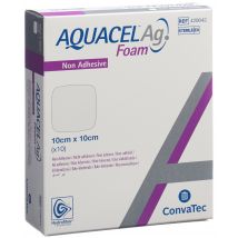 AQUACEL Ag Foam Schaumverband nicht-adhäsiv 10x10cm