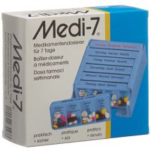 Medi-7 pilulier semainier jours allemand/français/italien bleu