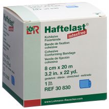 Haftelast latexfrei kohäsive Fixierbinde 8cmx20m blau