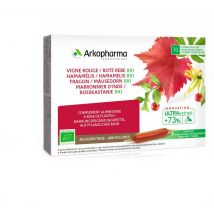 Arkofluide Vigne rouge Hamamélis Fragon Marronnier d'inde amp buv bio