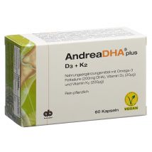 AndreaDHA plus Omega-3 Vitamin D3 + Vitamin K2 Kapsel vegan