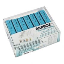 Anabox Medidispenser compact 7 Tage hellblau 4 Fächer deutsch/französisch/italienisch