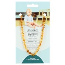 AMBEROS Natur Bernsteinkette Baby Baroque Honey