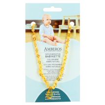 AMBEROS Natur Bernsteinkette mit Anhänger Baroque Milk Lemon