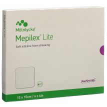 Mepilex Lite Absorptionsverband 15x15cm Silikon