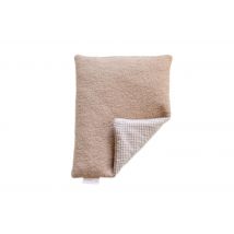HERZZUCKER Kirschkernkissen 26x21cm Karo/Wollwalk beige